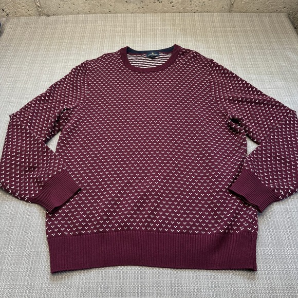 Brooks Brothers Other - Brooks Brothers Burgundy Birdseye Men Sweater XL Crewneck Preppy Business Casual